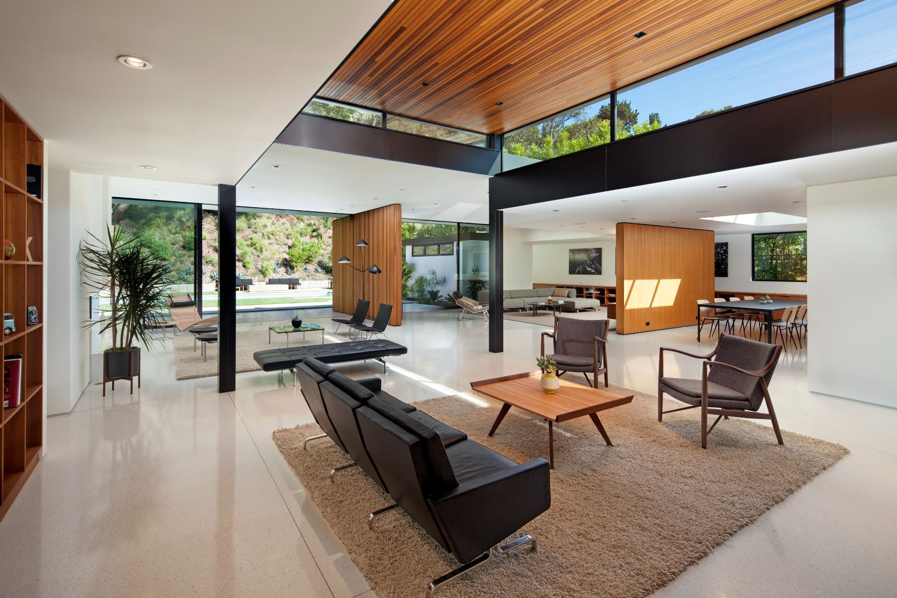 Living room opening to the pool